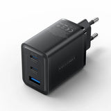 VENTION GaN полнач со 3 приклучоци USB (C + C + A) (65W/65W/60W) ЕУ-приклучок црн