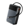 VENTION Power Bank 20000mAh (USB-C + USB-C/USB-A) со вграден USB-C кабел 65W, црн LED дисплеј, тип
