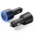 VENTION Полнач за во автомобил, црн, трипорти USB C+C+A (100W+65W+36W) ABS Тип