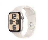 Apple Watch SE GPS 44mm Starlight алуминиумско куќиште со Starlight Sport Band - M/L