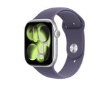 Apple Watch S11 GPS 42mm сребрено алуминиумско куќиште со виолетова магла спортска лента - S/M