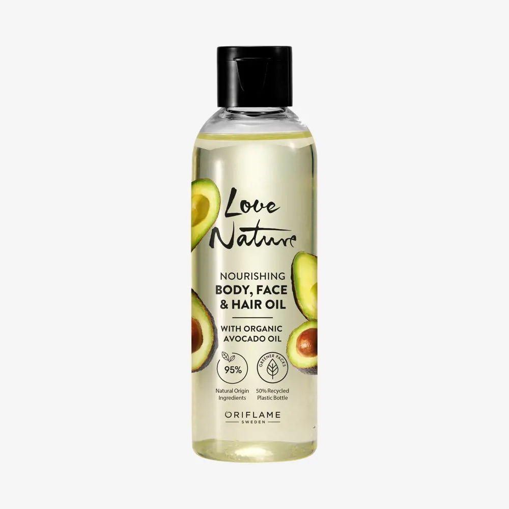 Love Nature Nourishing Body Масло за лице и коса со органско масло од авокадо